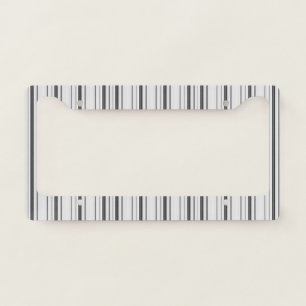 Cute white gray stripes license plate frame