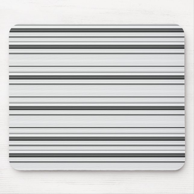Cute white gray stripes mouse pad (Front)