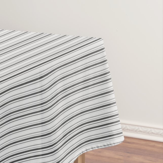Cute white gray stripes tablecloth (In Situ)
