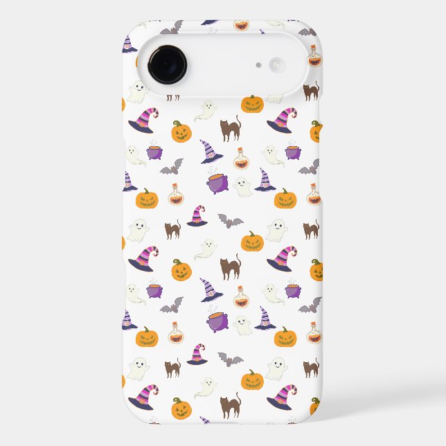 Cute white Halloween Seamless Pattern - Spooky iPhone Case (Back)