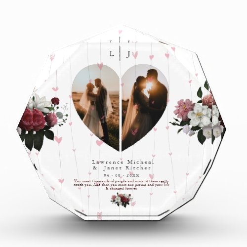 Cute White Heart Shaped Photo collage For Couple