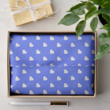 Cute White Hearts on Blue Background
