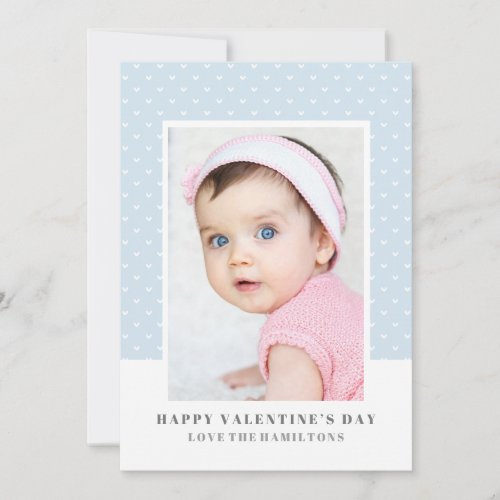 Cute White hearts Photo Valentines Day Card