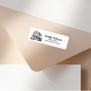 Cute White House New Home Envelope Address Label