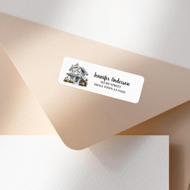 Cute White House New Home Envelope Address Label (Creator Uploaded)