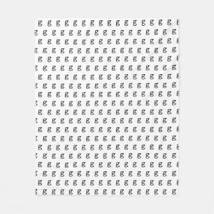 Cute White Initial Monogram Retro Typewriter Font  Fleece Blanket