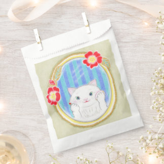 Cute White Kitten Cat  Favor Bag