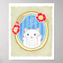 Cute White Kitten Cat Makeup Kids Art