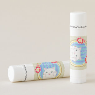 Cute White Kitten Cat Makeup Lip Balm