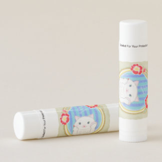 Cute White Kitten Cat Makeup Lip Balm