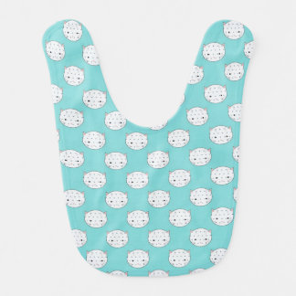 Cute White Kitten Faces Baby Bib