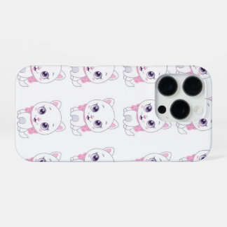 Cute White Kitten illustration iPhone 16 Pro Case