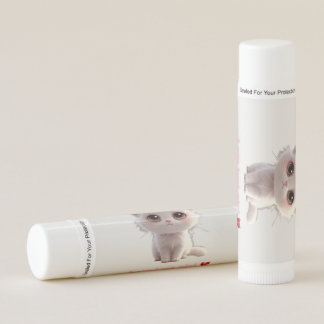 Cute White Kitten Lip Balm - I Am Just Girl Cat Lo