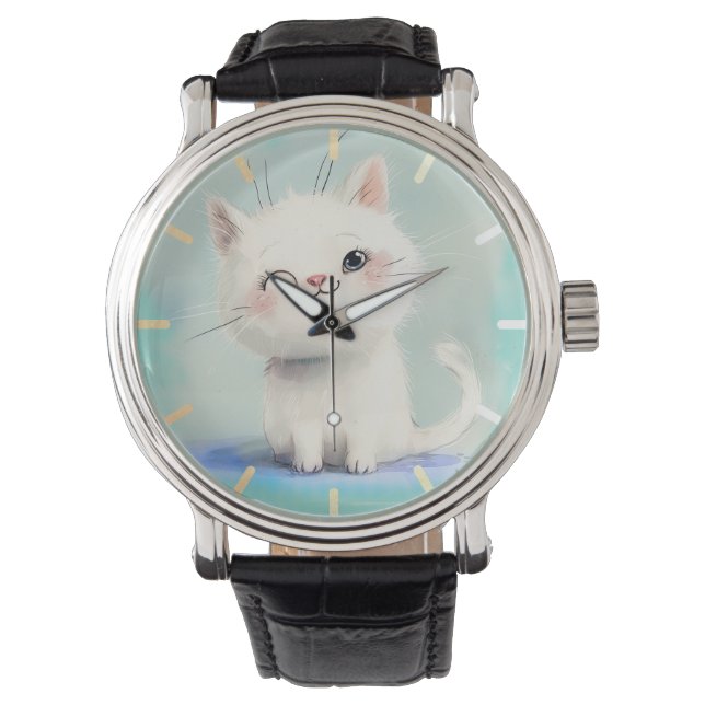 Cute White Kitten Watch (Front)