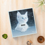 Cute White Kitten with Pretty Blue Eyes 3 Ring Binder<br><div class="desc">A binder with an adorable photograph of a white short-haired kitten with bright blue eyes. Staring off into the distance. 
Paws crossed in typical kitty cat fashion.</div>