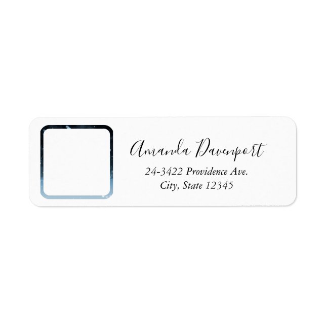 Cute White Kitten with Pretty Blue Eyes Label (Front)