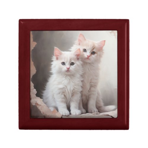 Cute white kittens gift box