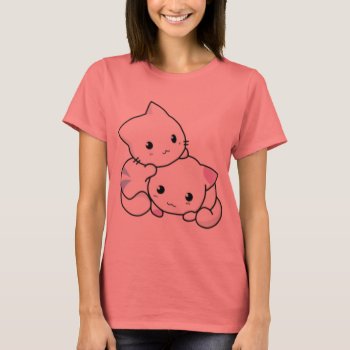 Cute White Kittens Hugging T-shirt by stargiftshop at Zazzle