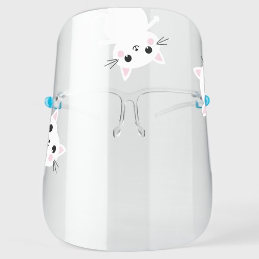 Cute White Kitty Cat Face Shield Zazzle