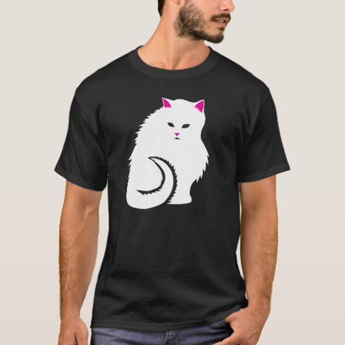 Cute White Kitty Cat T_Shirt