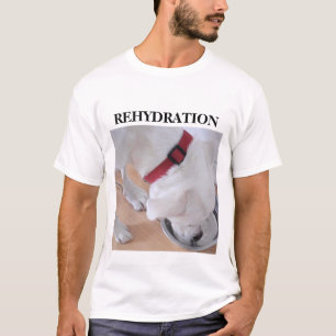 Cute White Labrador Mix Puppy Dog Drinking Water T-Shirt