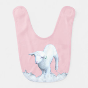 Cute White Lamb Baby Bib