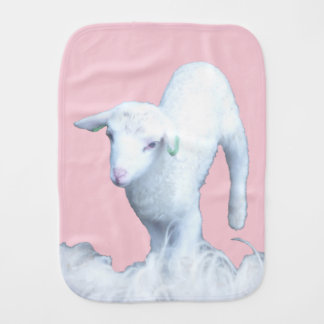 Cute White Lamb Burp Cloth