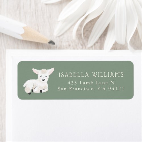 Cute White Lamb Return Address Label