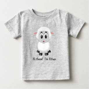 Cute White Lamb   Sheep  Baby T-Shirt
