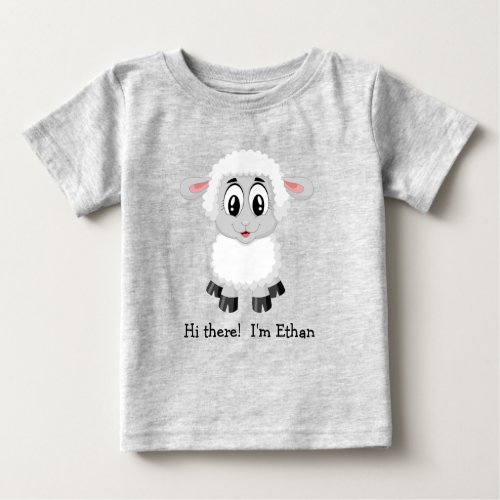 Cute White Lamb  Sheep  Baby T_Shirt