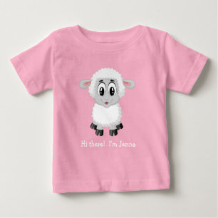 Cute White Lamb   Sheep  Baby T-Shirt