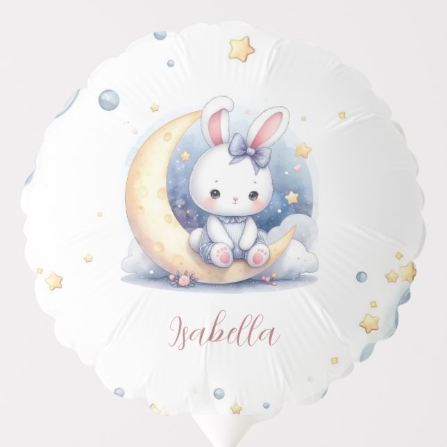 cute white little bunny  balloon (Front)