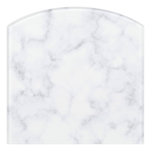 Cute White Marble  Door Sign (Contour Front)