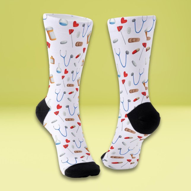 Cute White Medical Equipment Nurse Socks (Creator Uploaded)