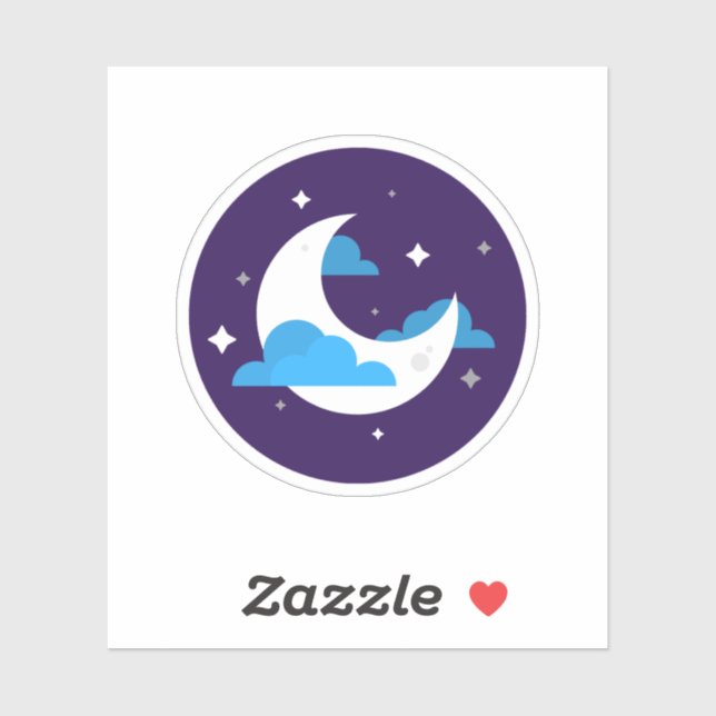 Cute White Moon Sticker (Sheet)