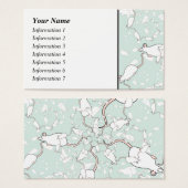 Cute White Mouse Pattern. Mice, on Green. (Front & Back)