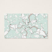 Cute White Mouse Pattern. Mice, on Green. (Back)