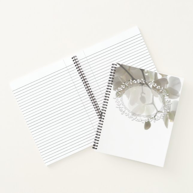 Cute white orchids notebook (Inside)