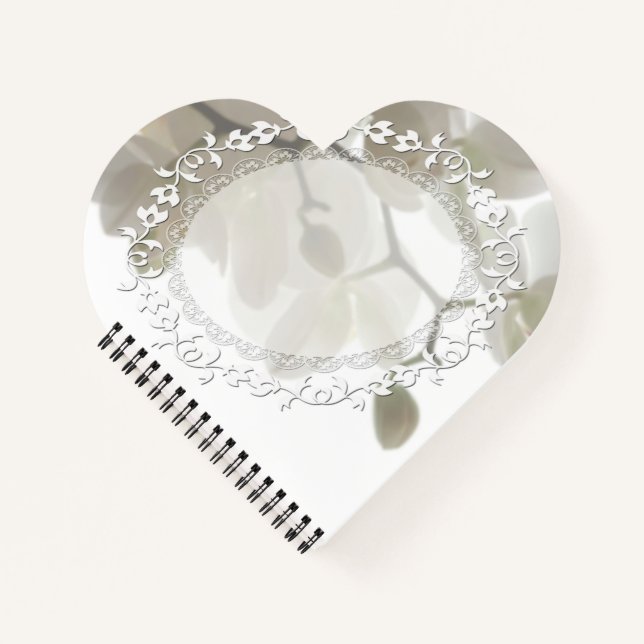Cute white orchids notebook (Front)