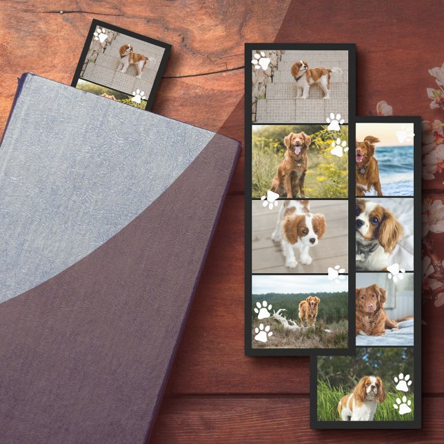 Cute White Paw Prints 8 Pet Photos Bookmarks (Creator Uploaded)