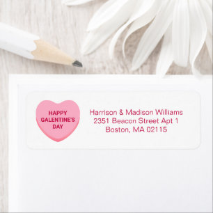 Cute white pink conversation heart Galentine's Day Label
