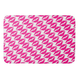 Cute white pink kisses pattern neck tie Case-Mate Bath Mat