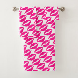 Cute white pink kisses pattern neck tie Case-Mate Bath Towel Set