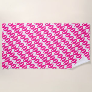 Cute white pink kisses pattern neck tie Case-Mate  Beach Towel