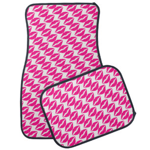 Cute white pink kisses pattern neck tie Case-Mate Car Floor Mat