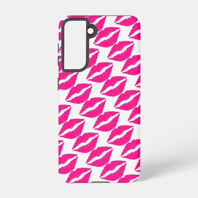 Cute white pink kisses pattern neck tie Case-Mate  Samsung Galaxy Case (Back)