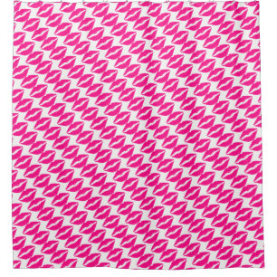 Cute white pink kisses pattern neck tie Case-Mate Shower Curtain