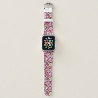 Cute white pink paisley patterns