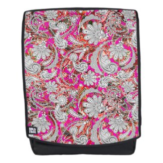 Cute white pink paisley patterns