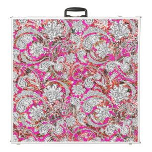 Cute white pink paisley patterns beer pong table